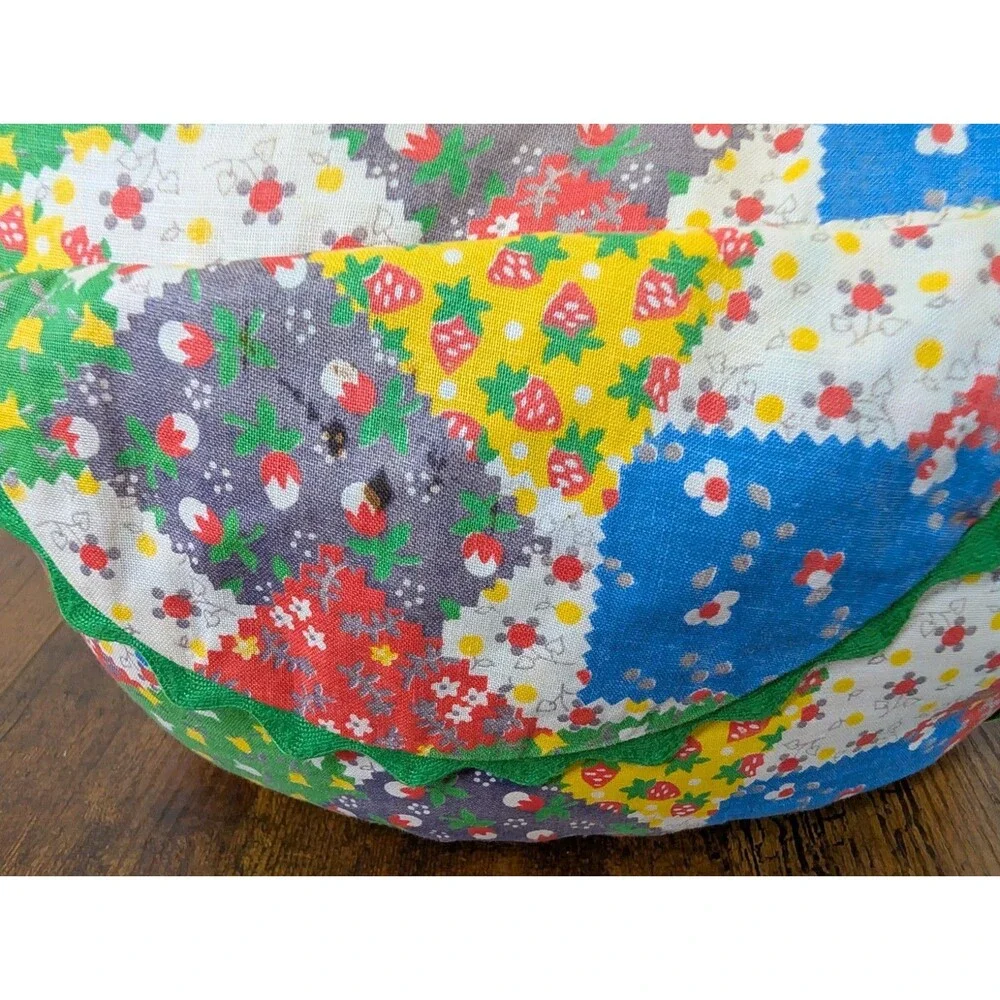 Vintage Patchwork Fabric Chicken Doorstop Draft Stopper Handmade Country Decor